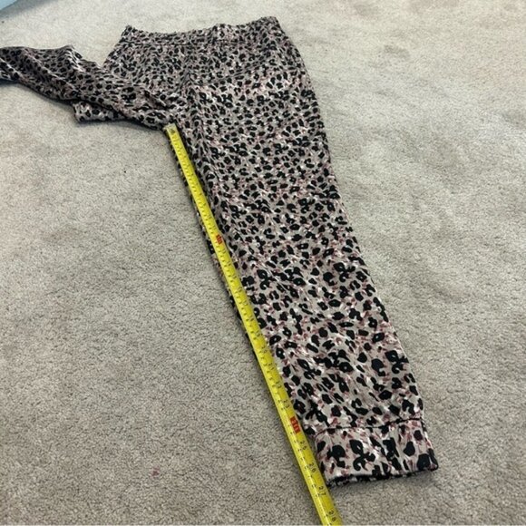 Zara Brown leopard cheetah animal print satin effect jogger pants M NWOT pockets - Picture 10 of 12